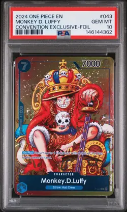 2024 ONE PIECE PROMOS CONVENTION EXCLUSIVE-FOIL #043 MONKEY D. LUFFY PSA 10 - Image 1