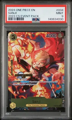 2024 ONE PIECE CHAMPIONSHIP 2023 EVENT PACK #034 SANJI PSA 9 - Image 1