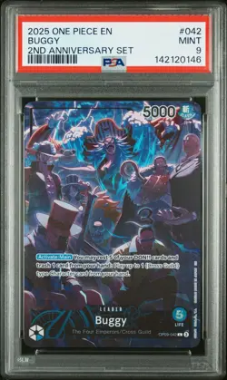 2025 ONE PIECE ENGLISH VERSION 2ND ANNIVERSARY SET #042 BUGGY PSA 9 - Image 1