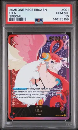 2025 ONE PIECE EB02-ANIME 25TH COLLECTION SPECIAL #001 UTA PSA 10 - Image 1