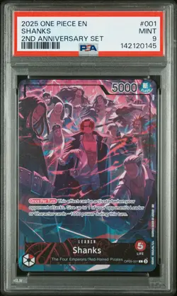 2025 ONE PIECE ENGLISH VERSION 2ND ANNIVERSARY SET #001 SHANKS PSA 9 - Image 1