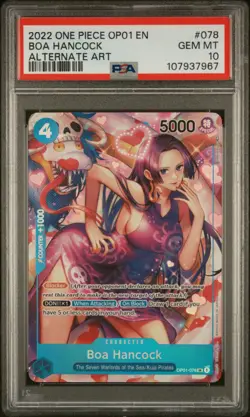 2022 ONE PIECE OP01-ROMANCE DAWN ALTERNATE ART #078 BOA HANCOCK PSA 10 - Image 1