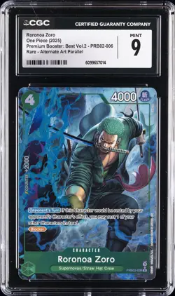 2025 ONE PIECE PREMIUM BOOSTER: BEST VOL. 2 #PRB02-006 RORONOA ZORO CGC 9 - Image 1