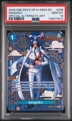 2026 ONE PIECE OP14-EB04-THE AZURE SEA'S SEVEN ALT ART #046 SENGOKU PSA 10 - Image 1