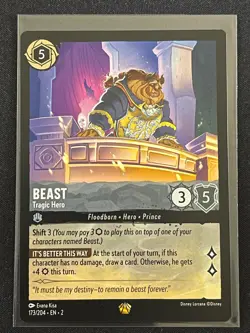 Disney Lorcana Rise of the Floodborn Beast Tragic Hero Legendary Rare Card - Image 1