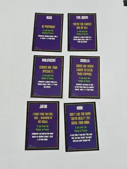 Disney Monopoly Villains Edition Replacement 6 Character Power Cards - Image 2