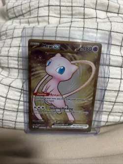 Pokemon TCG Scarlet & Violet Mew EX 205/165 Gold Metal Card NM Condition - Image 1