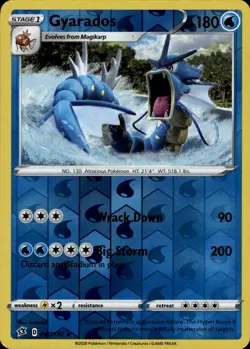 Gyarados Holo Rare SWSH02: Rebel Clash 040/192 Water Reverse Holo Pokemon Card - Image 1
