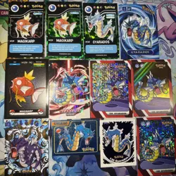 12 Holo Non-TCG GYARADOS Magikarp Pokemon Cards Stickers Different Sets Fan Art - Image 1