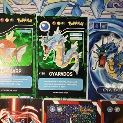 12 Holo Non-TCG GYARADOS Magikarp Pokemon Cards Stickers Different Sets Fan Art - Image 4