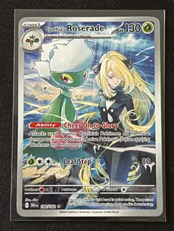 Pokemon Destined Rivals Cynthia's Roserade Illustration Rare Holo Card 184/182 - Image 1