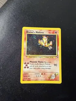 Pokemon TCG Blaine's Moltres Gym Heroes Holo Card 1/132 Unlimited Rare - Image 1