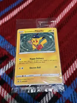 Pokemon Center SPECIAL DELIVERY PIKACHU SWSH074 2020 Promo Card Sealed - Image 1