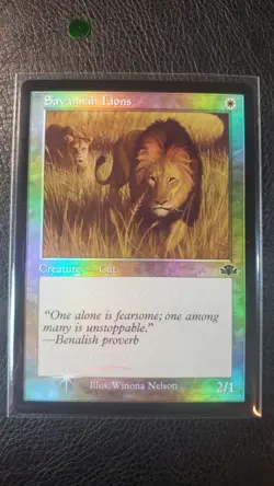 Savannah Lions FOIL Retro Frame 270 M PF MTG Dominaria Remastered - Image 1