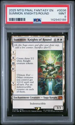 2025 MTG FINAL FANTASY #0036 SUMMON: KNIGHTS OF ROUND PSA 9 - Image 1