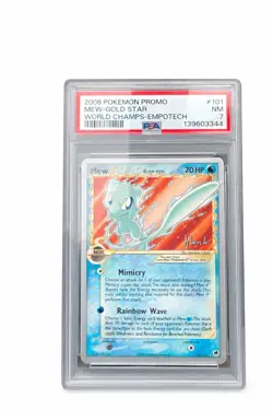 Pokemon Mew Gold Star 2008 World Championships Deck Promo #101 PSA 7 - Image 1
