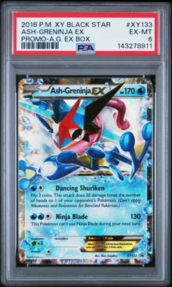 2016 POKEMON XY BLACK STAR PROMO ASH-GRENINJA EX BOX ASH-GRENINJA EX PSA 6 - Image 1