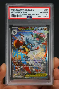 Pokemon Mega Evolution 179 Mega Lucario ex Special Illustration Rare PSA 10 - Image 1