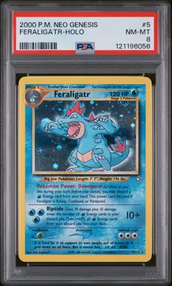 2000 POKEMON NEO GENESIS #5 FERALIGATR-HOLO PSA 8 - Image 1