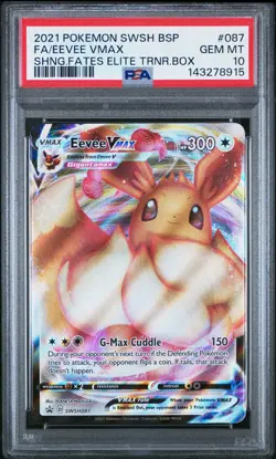 2021 POKEMON SWSH BLACK STAR PROMO #087 FULL ART/EEVEE VMAX PSA 10 - Image 1