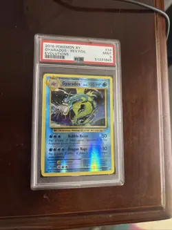 PSA 9 2016 Pokemon XY Evolutions Gyarados #34 Reverse Holo Mint Base Set Art - Image 1