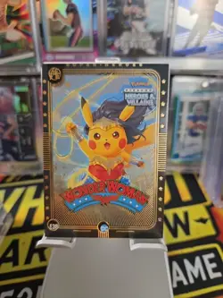 Wonder Woman (Pikachu) #E38 Gold Holo - Heros & Villains Flash Edition Pokemon🔥 - Image 1