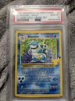 PSA 10 Blastoise Holo 2/102 Celebrations Classic Collection Pokemon 2021 - Image 1