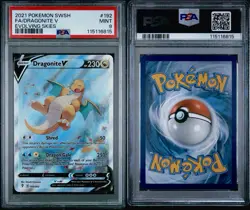 2021 Dragonite V Alt Full Art 192/203 SWSH07: Evolving Skies Holo Pokemon PSA 9 - Image 3