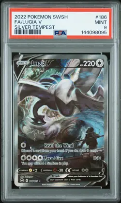 2022 POKEMON SWORD & SHIELD SILVER TEMPEST #186 FULL ART/LUGIA V PSA 9 - Image 1