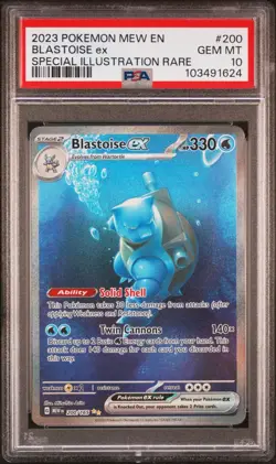 2023 Pokemon Mew EN #200 Blastoise Ex Special Illustration Rare PSA 10 GEM MINT - Image 1