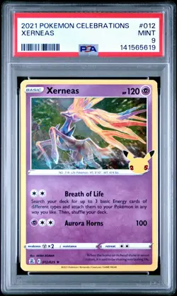2021 POKEMON CELEBRATIONS #012 XERNEAS PSA 9 - Image 1