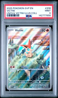 2025 POKEMON SVP PROMO UNOVA VICTINI ILLUSTRATION COLLECTION #208 VICTINI PSA 9 - Image 1