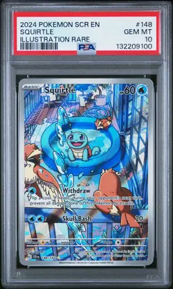 2024 POKEMON SCR EN-STELLAR CROWN ILLUSTRATION RARE #148 SQUIRTLE PSA 10 - Image 1