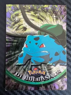 Pokemon Bulbasaur 01 Topps Series (Ray Pattern) Holo Foil DMG - Image 1