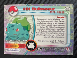 Pokemon Bulbasaur 01 Topps Series (Ray Pattern) Holo Foil DMG - Image 2