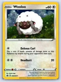 Pokemon TCG Promo #SWSH011 Wooloo Cosmic Holo NM - Image 1