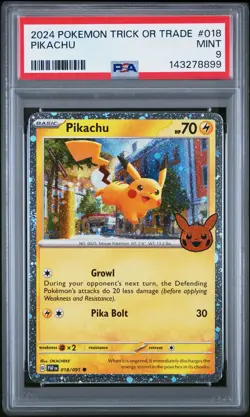 2024 POKEMON TRICK OR TRADE #018 PIKACHU PSA 9 - Image 1