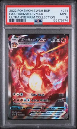 2022 POKEMON SWSH BLACK STAR PROMO #261 FULL ART/CHARIZARD VMAX PSA 9 - Image 1