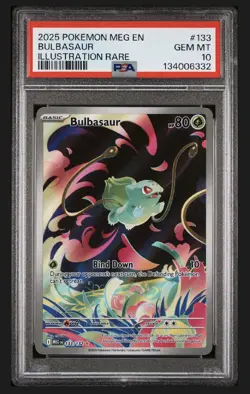 2025 POKEMON MEG EN-MEGA EVOLUTION ILLUSTRATION RARE #133 BULBASAUR PSA 10 - Image 1