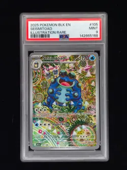 Seismitoad 105 Pokemon Black Bolt 2025 PSA 9 - Image 1