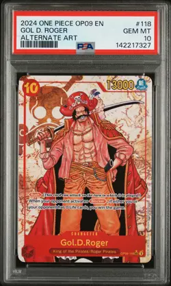 2024 ONE PIECE OP09-EMPERORS IN THE NEW WORLD ALTERNATE ART GOL D. ROGER PSA 10 - Image 1