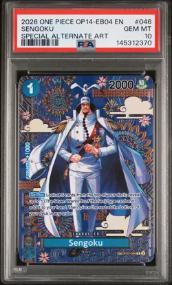 2026 ONE PIECE OP14-EB04-THE AZURE SEA'S SEVEN SPECIAL ALT ART SENGOKU PSA 10 - Image 1
