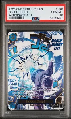 2025 ONE PIECE OP12-LEGACY OF THE MASTER ALTERNATE ART #060 BOEUF BURST PSA 10 - Image 1