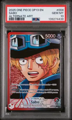 2025 ONE PIECE OP13-CARRYING ON HIS WILL ALTERNATE ART #004 SABO PSA 10 - Image 1