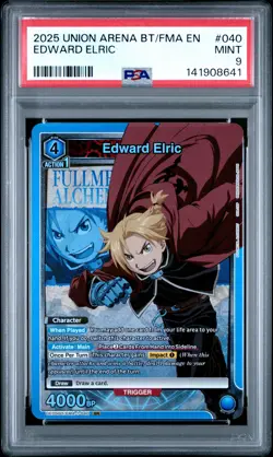 2025 UNION ARENA UE09BT/FMA FULL METAL ALCHEMIST #040 EDWARD ELRIC PSA 9 - Image 1