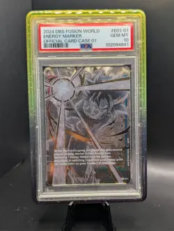 Dragon Ball Fusion World Card Case Son Goku Gold Energy Marker #E01-01 PSA 10 EN - Image 1