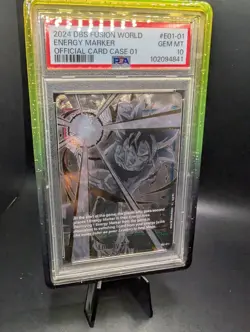Dragon Ball Fusion World Card Case Son Goku Gold Energy Marker #E01-01 PSA 10 EN - Image 2