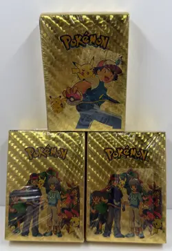 Lot of 3 Boxes of Pokemon Gold Foil Card Deck Gold NEW SEALED RARE - Image 1