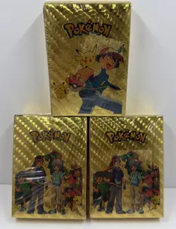 Lot of 3 Boxes of Pokemon Gold Foil Card Deck Gold NEW SEALED RARE - Image 2