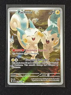 Pokemon TCG Scarlet & Violet Pachirisu Illustration Rare Holo Card 208/198 - Image 1